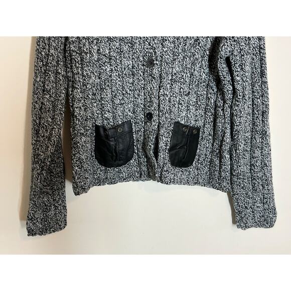 J. Khaki cardigan Black Gray knit collared Button Size XL - Picture 2 of 5
